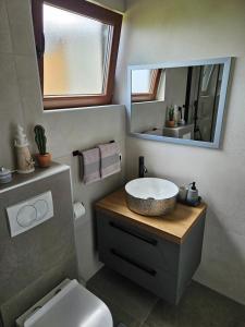 a bathroom with a sink and a mirror at Apartments Frama Poreč - Funtana in Funtana