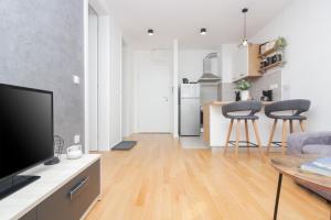 Kuchyň nebo kuchyňský kout v ubytování Apartman Tesla Zadar