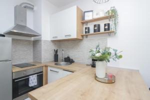 Kuchyň nebo kuchyňský kout v ubytování Apartman Tesla Zadar