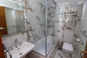 亞歷山大的住宿－Mamoura Private Beach, Exclusive Luxury & Comfort，带淋浴、盥洗盆和卫生间的浴室