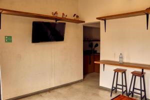 TV a/nebo společenská místnost v ubytování Casa Nomada Tuxtla Hotel - Hostal