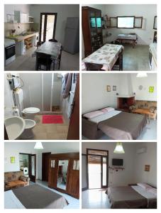 un collage di quattro foto di una stanza di Casa vacanze Salento: Villa Charlotte a Torre Santa Susanna