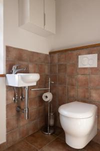 La salle de bains est pourvue de toilettes et d'un lavabo. dans l'établissement Casa Poggio Agliai basso, à Suvereto