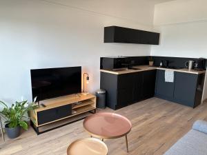 Η κουζίνα ή μικρή κουζίνα στο Appartement face mer Le Croisic , piscine privée et plage