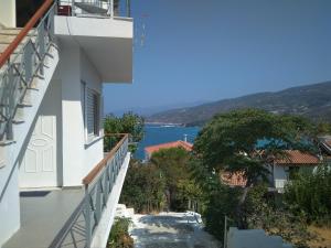 a view from the balcony of a building at Armenistis apartment in Armenistis