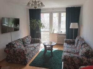 a living room with a couch and a table at Mieszkanie Żywiec in Żywiec