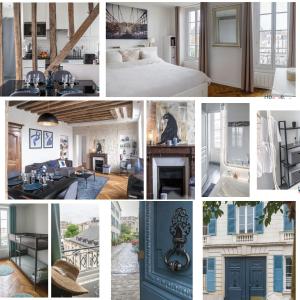 a collage of photos of a house at L'essence du cachet in Saint-Germain-en-Laye