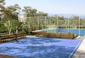 a basketball court with benches and a basketball hoop at 1 Dream Home @ Canopy Hills 2房1厕完美与齐全设备10分钟到达 UKM in Kajang