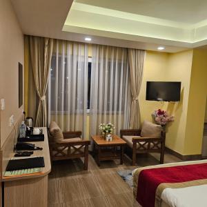 Μια τηλεόραση ή/και κέντρο ψυχαγωγίας στο Hotel Krishna Kathmandu