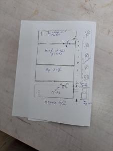 a sheet of paper with handwriting on it at נווה מדבר - אירוח מקומי in Arad
