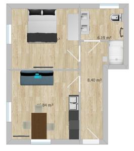 a plan of a room with a floor plan at Ferienwohnung am Bacherl in Surberg