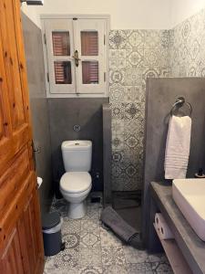 een badkamer met een toilet en een wastafel bij Panorama Thea in Symi