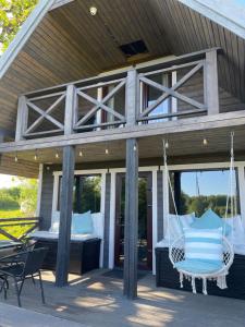 Balkón nebo terasa v ubytování Cottage Avene