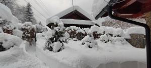 Chalúpka Jánošikove diery during the winter