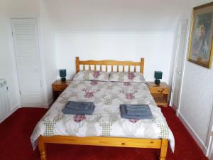 Postel nebo postele na pokoji v ubytování Stemreway Beach View Cottage