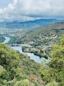 a view of a river from a hill at Quinta da Pinguinha - Douro in Armamar