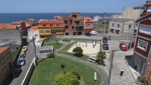 an aerial view of a city with a park at Ático Laxe Grande in A Guarda