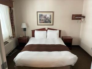 Postel nebo postele na pokoji v ubytování River Hills Hotel- Mankato