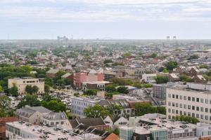 an aerial view of a city with buildings at Sonder at Duncan Plaza in New Orleans