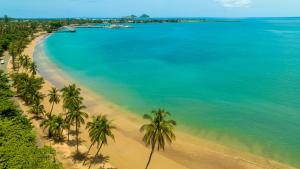 Uma vista aérea de Omali São Tomé