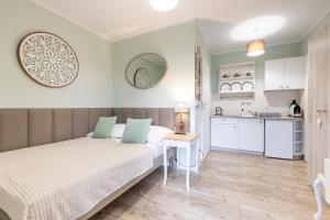 APARTEMENTY ''WERANDA'' z ogrodem w centrum的厨房或小厨房