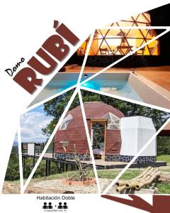 a collage of a picture of a house at Glamping Reserva del Roble in La Vega