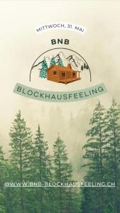 a picture of a log cabin in a forest at BnB Blockhausfeeling in Walenstadtberg