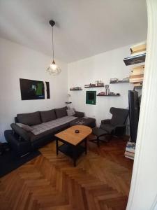 sala de estar con sofá y mesa en Comfy Apartment in Rijeka center en Rijeka