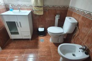 マラガにあるApartamento Carranqueのバスルーム(トイレ、洗面台付)