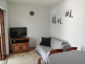 a living room with a couch and a flat screen tv at Apartments Vlasici in Vlašići