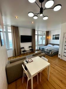 Ліжко або ліжка в номері Arcadia apartment & sea terrace