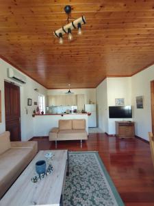 a living room with a couch and a table at Othon's Guest House in Hydra