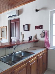 a kitchen with a sink and a counter at Othon's Guest House in Hydra