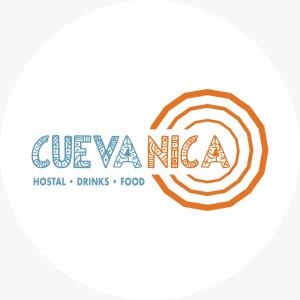 un logo pour le restaurant de boissons mexicaines végétaliennes dans l'établissement Cueva Nica, à Granada