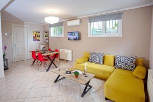 A seating area at Endless Blue Sunshine