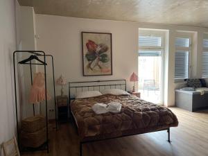 Postel nebo postele na pokoji v ubytování MischMasch Appartement