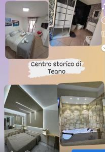 a collage of two pictures of a room at B&B La casa di Anna in Teano