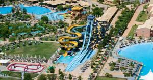 an aerial view of a water park at a resort at Glyfada Corfu Sea blue 137 in Glyfada