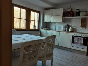 Kuchyň nebo kuchyňský kout v ubytování Ferienwohnung Elbblick + 10 fotografií