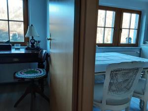 Postel nebo postele na pokoji v ubytování Ferienwohnung Elbblick