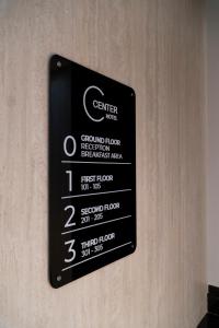 Certifikát, hodnocení, plakát nebo jiný dokument vystavený v ubytování Center Hotel