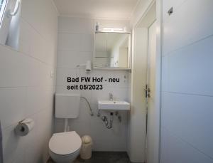y baño con aseo y lavamanos. en Am Küstenwald en Ostseebad Koserow