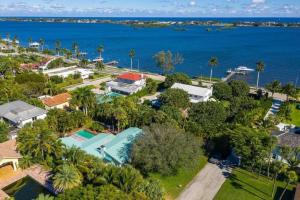 an aerial view of a house and the ocean at Intracoastal Paradise Walking Distance to Beach! in West Palm Beach