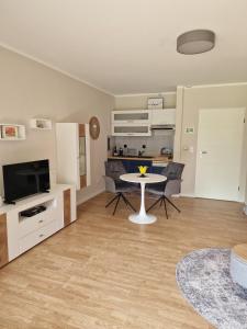 Kuchyň nebo kuchyňský kout v ubytování Ferienwohnung Frau Hansen