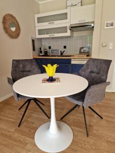 Kuchyň nebo kuchyňský kout v ubytování Ferienwohnung Frau Hansen