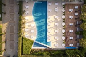 an overhead view of a swimming pool at a resort at Hotel Kempinski Palace Portorož in Portorož