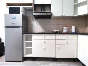 Kuchyň nebo kuchyňský kout v ubytování Apartments Helena