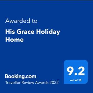Certificato, attestato, insegna o altro documento esposto da His Grace Holiday Home - Nr to Malpe Beach