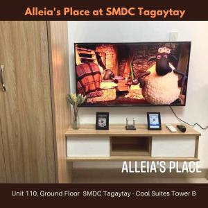 a flat screen tv sitting on top of a table at Alleia's Place at Tagaytay in Tagaytay