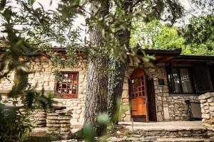 a stone house with a tree in front of it at Holiday home Raos - a special stonehouse, Brela in Brela
